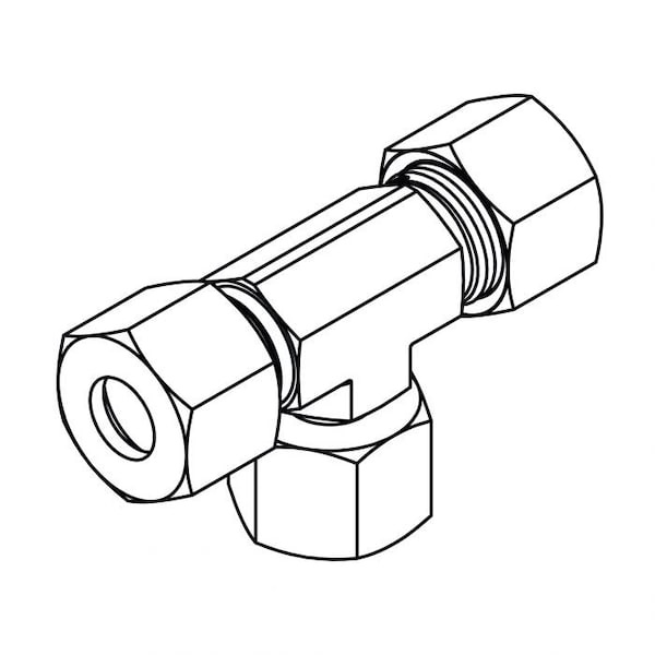 Tompkins Hydraulic Fitting-Metric CompressionL42(52X2.0) SWIVEL BRANCH TEE MC6102-L42-L42-L42 - main
